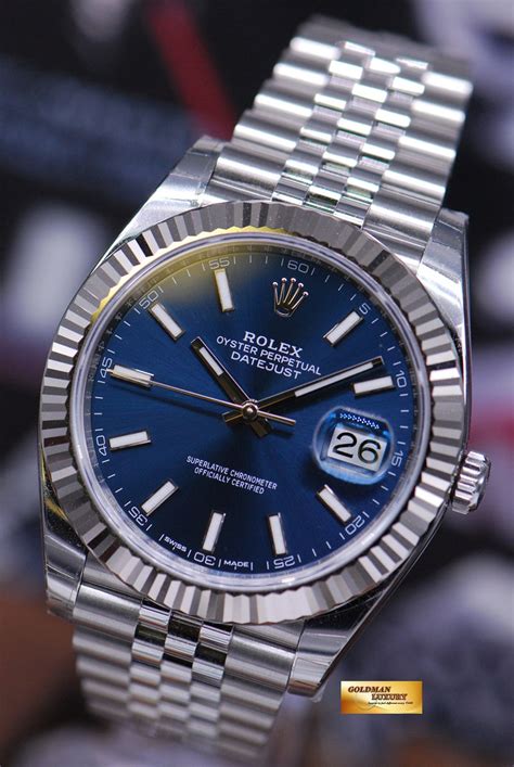 rolex datejust 41 blauw|Rolex Oyster Perpetual 41.